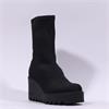 Marco Moreo Liege Stud Heel Wedge - Black Stretch